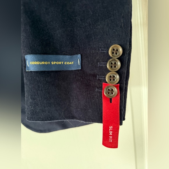 NWT - Stafford - Navy Men's Corduroy Sport Coat - Slim Fit Stretch - Size 38 Reg - Picture 3 of 7